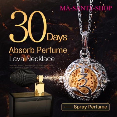 pendentif avec Pierre de lave à imprégner de parfum 45 cm