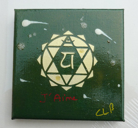 Cadre de 12 cm par 12 cm -Chakra VERT